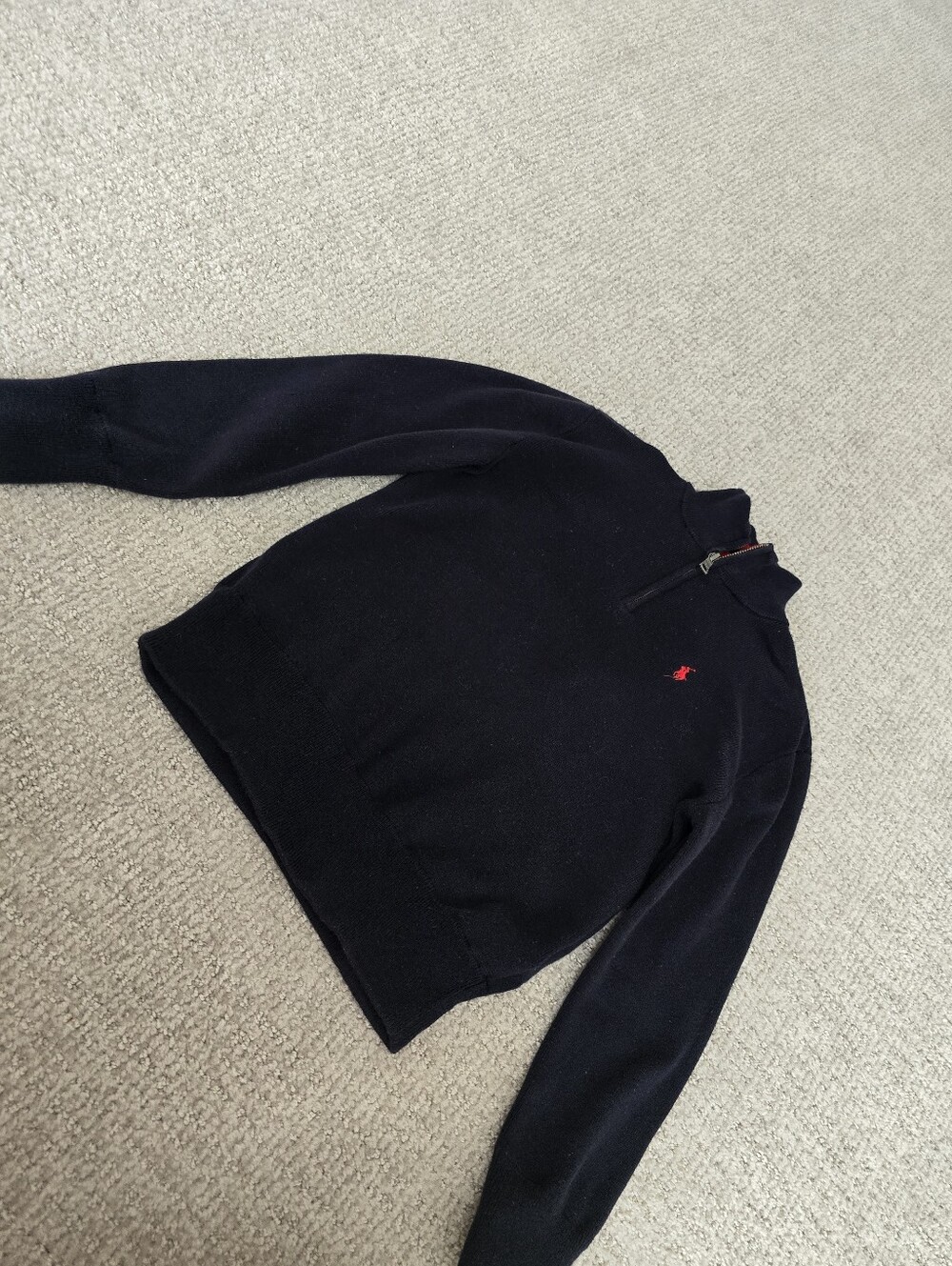 Polo by Ralph Lauren Navy Half-Zip Turtleneck Sweater with Red Pony